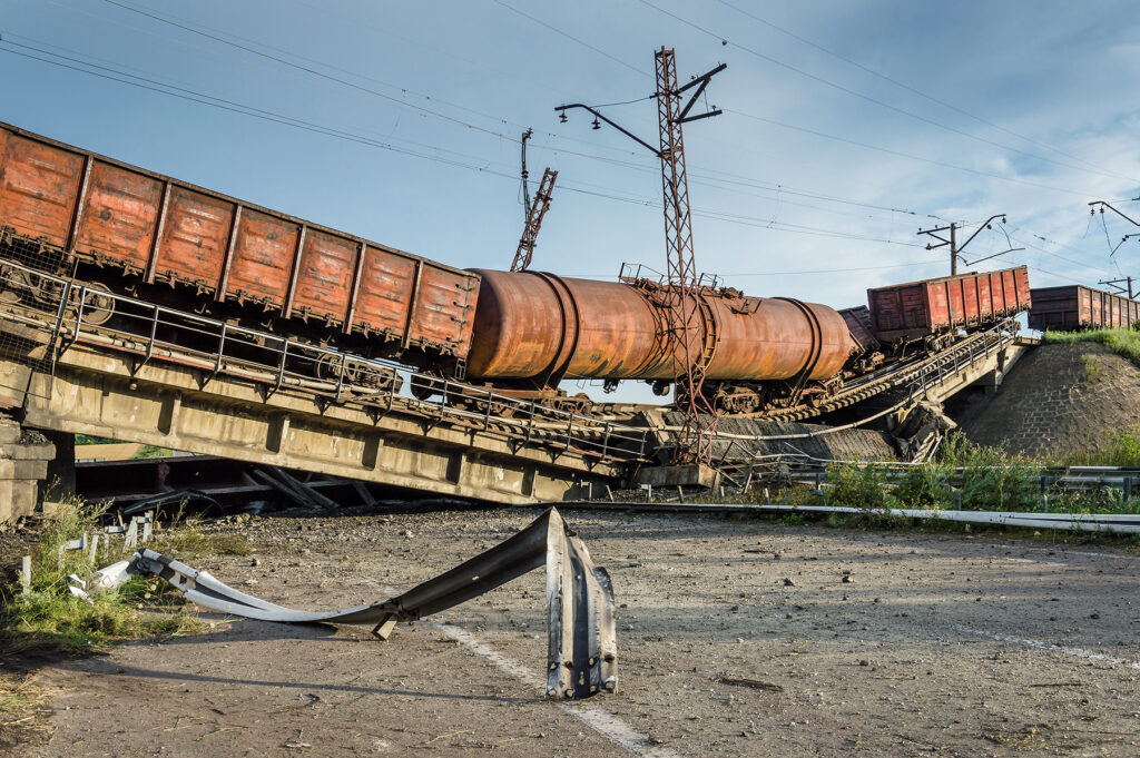 Train on a collapsed overpass. If you’ve been involved in a railroad accident injury, contact a Houston railroad accident lawyer today.