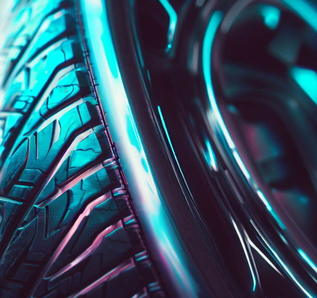 Close-up image of a car tire, symbolizing the potential for tire blowouts due to factors such as overloading, underinflation, road hazards, and manufacturing or design defects