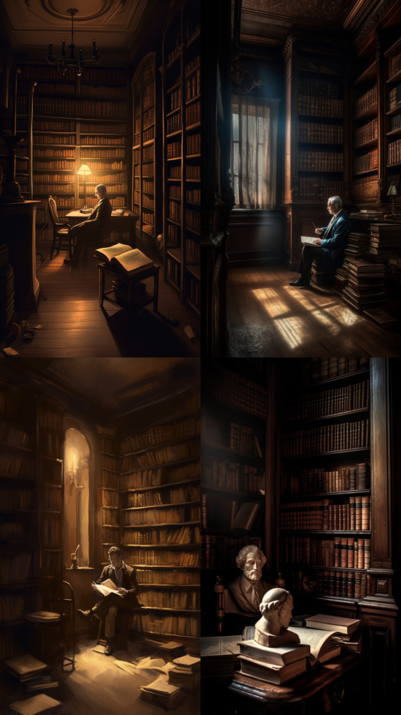 An intimate corner of a law library, dimly lit, old leather-bound books on Torts laws piled high, a solitary scholar engrossed in deep contemplation, a serene and nostalgic mood, Illustration with a vintage touch, --ar 9:16 --v 5.0 